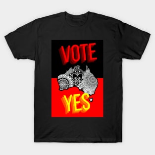 Vote Yes To The Voice Indigenous Voice To Parliament Contrast Colors Faded Text T-Shirt